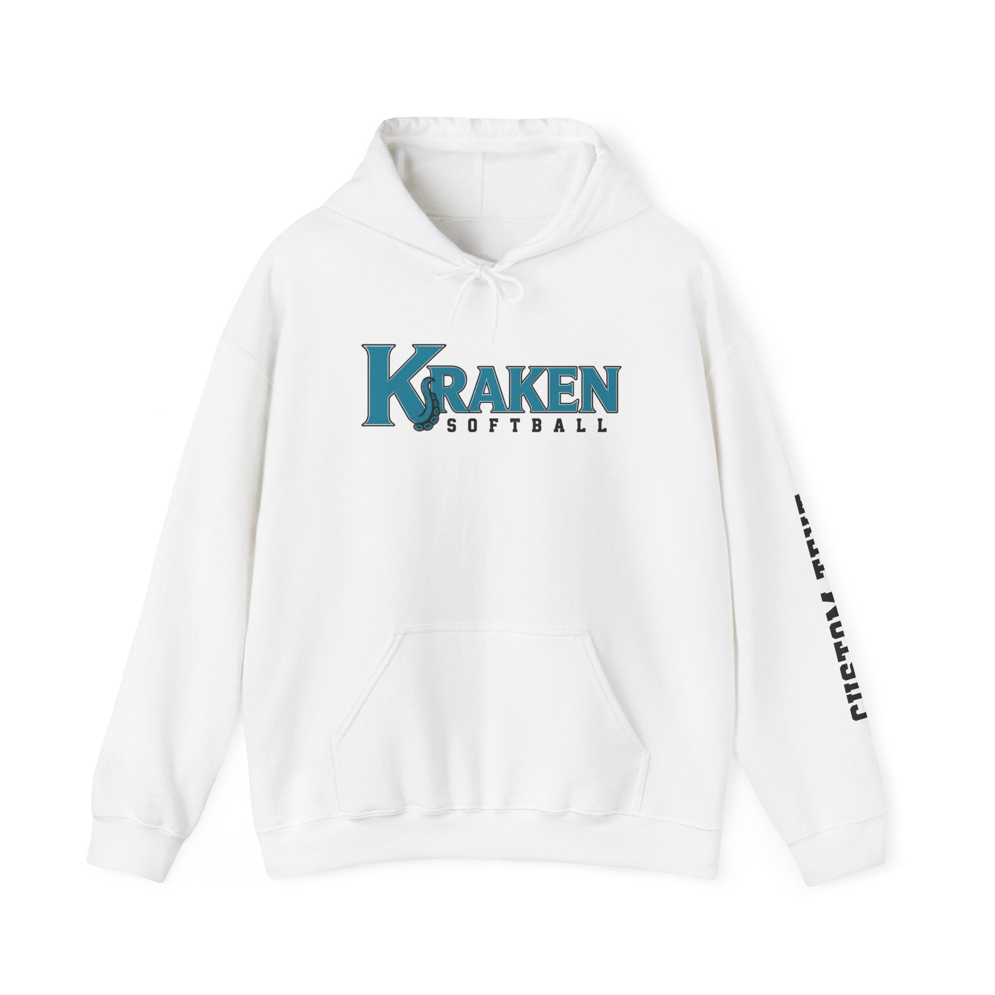 Kraken Softball Hoodie — Custom Sleeve Text