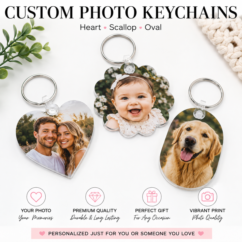 Custom Photo Keychain {Multiple Shape Options}