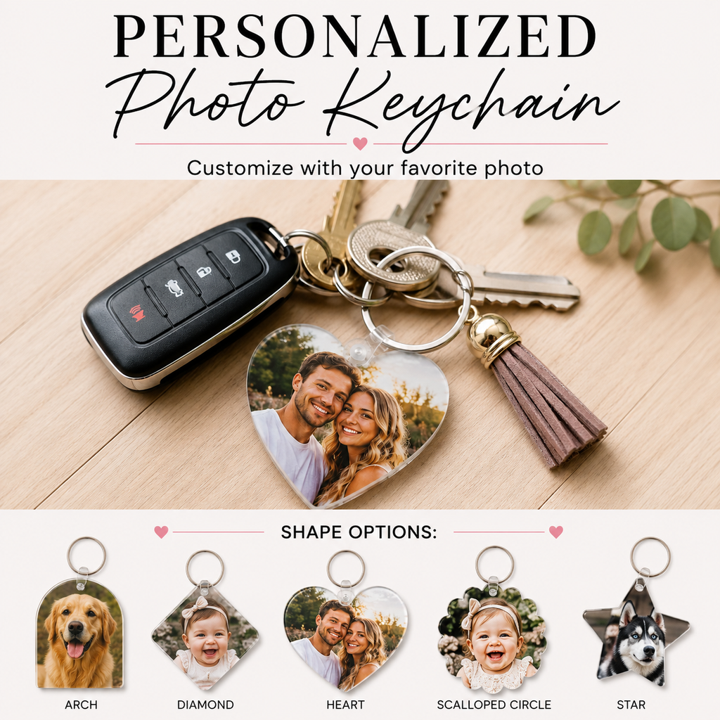 Custom Photo Keychain {Multiple Shape Options}