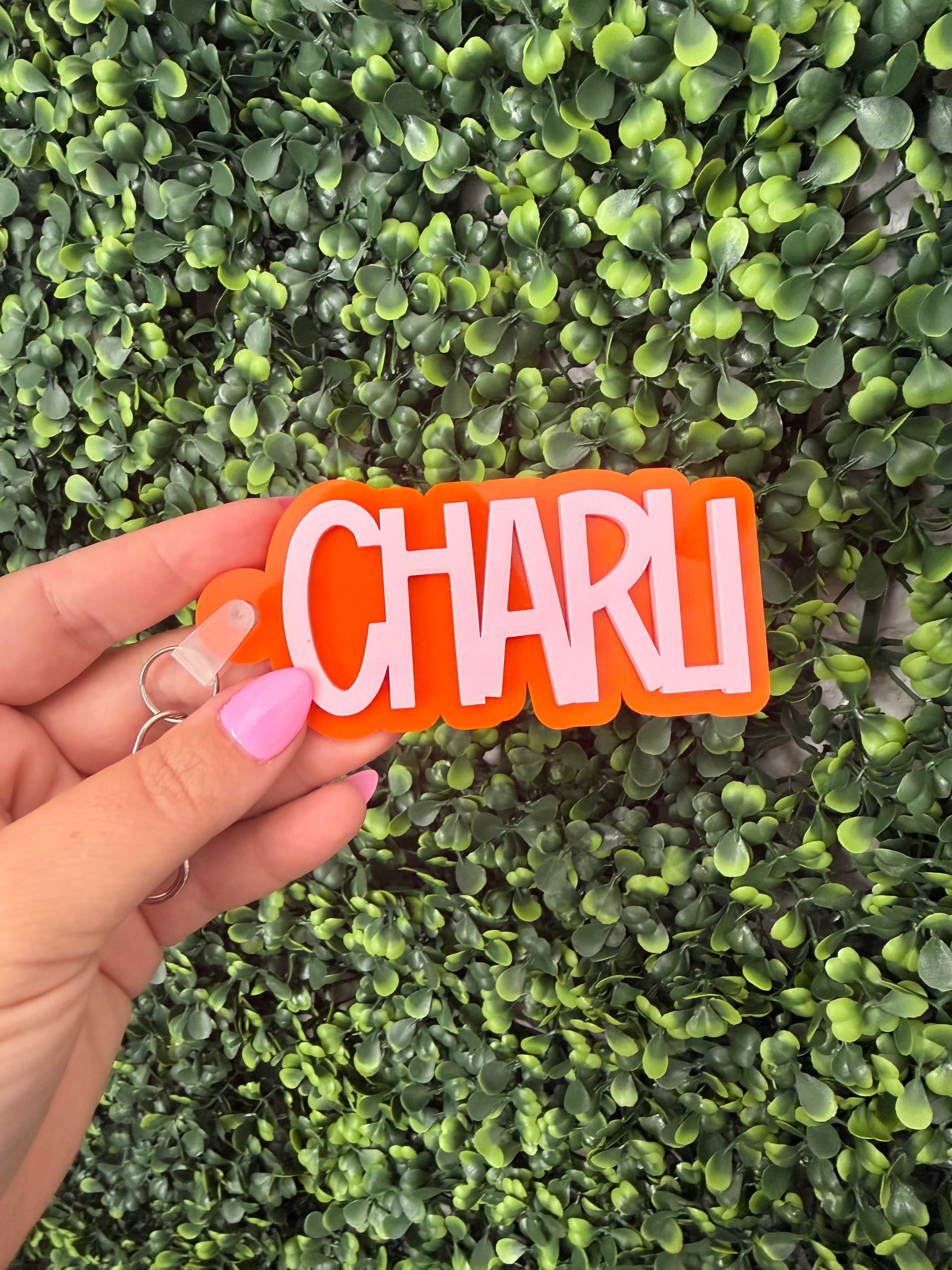 Personalized Double Layer Backpack Tag Keychain