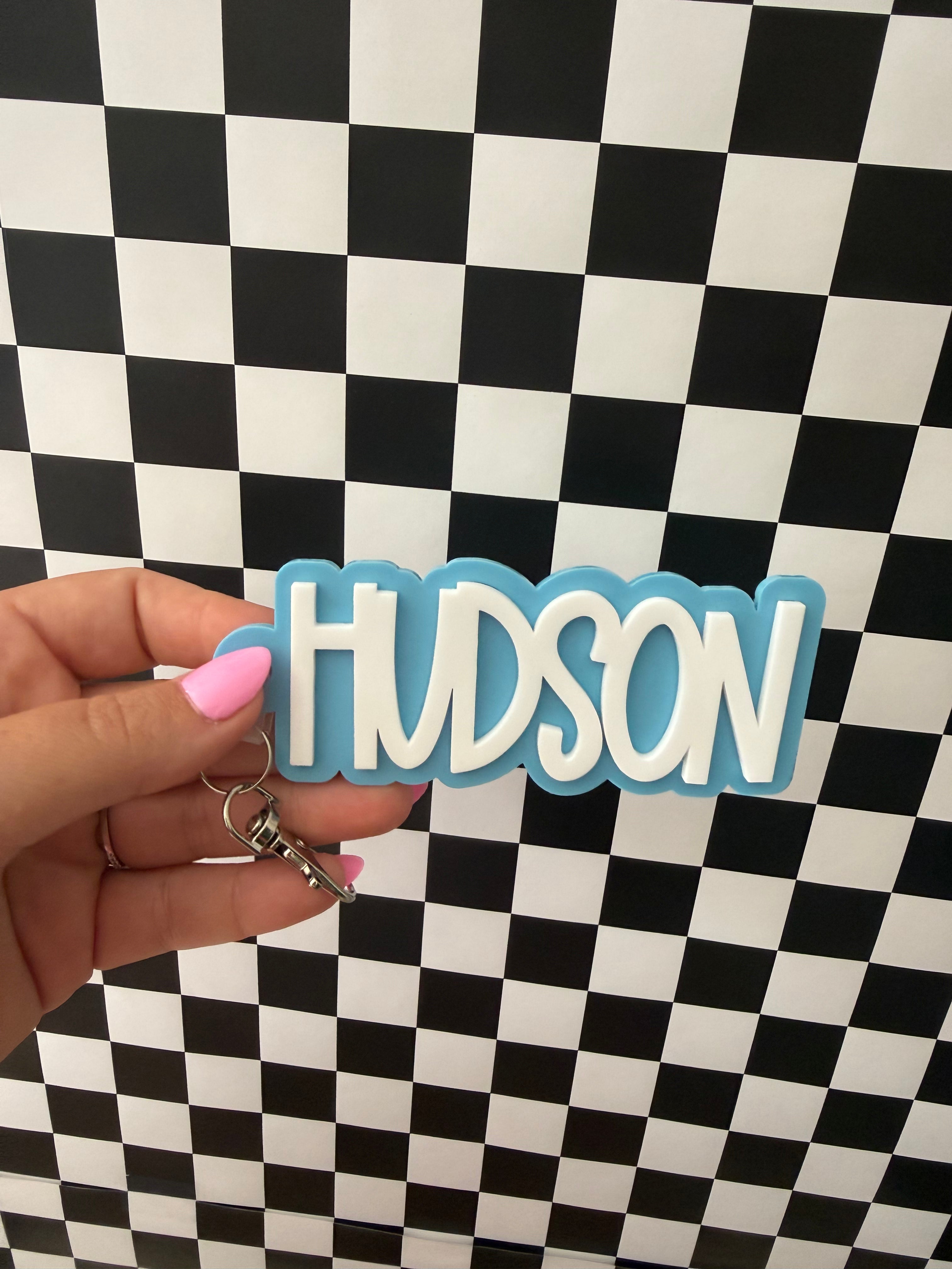 Personalized Double Layer Backpack Tag Keychain