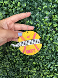 Personalized Softball Hair Tie Holder
