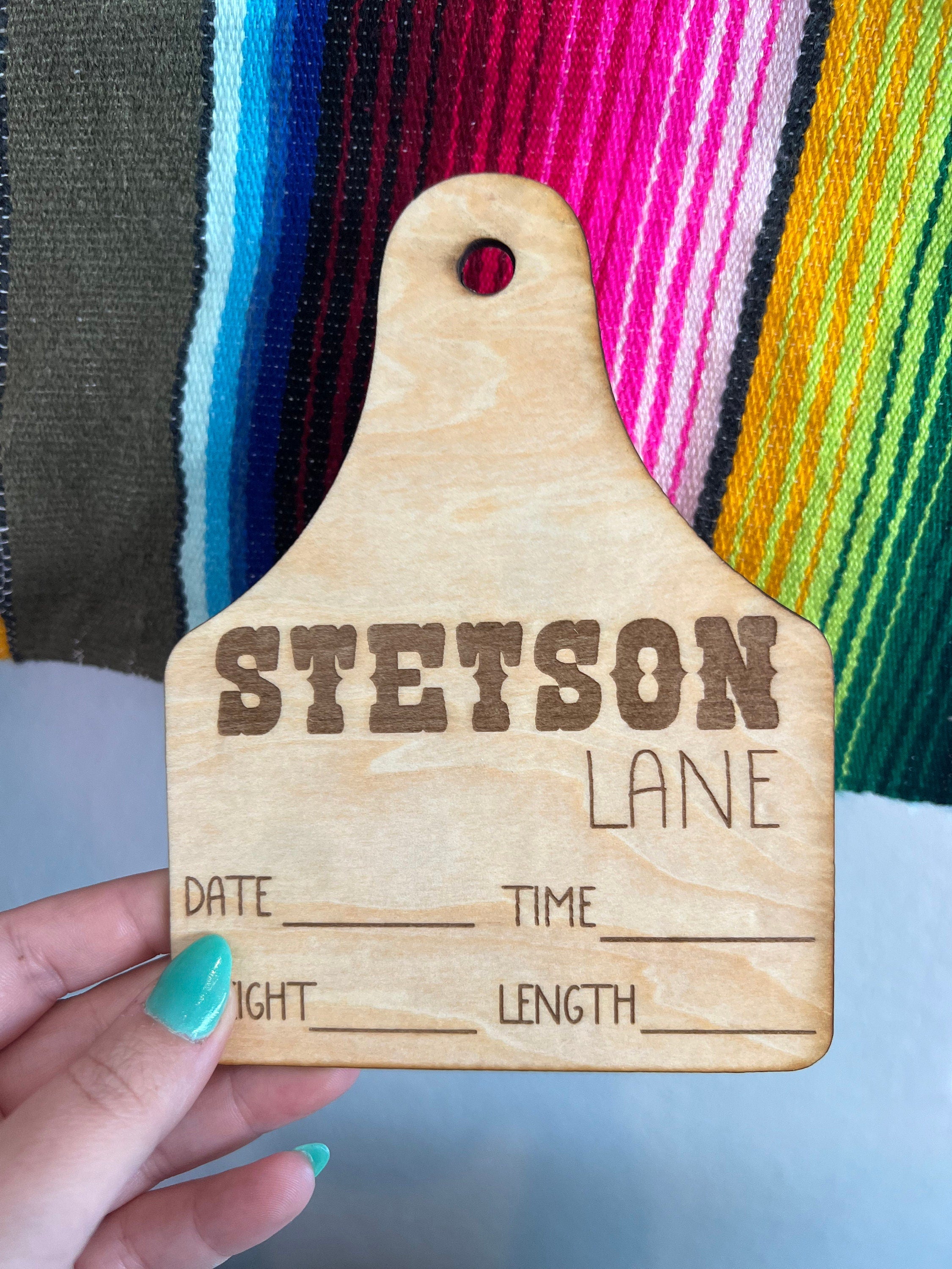 Personalized Western Baby Birth Announcement Sign handmade by Ranch Haus Creations