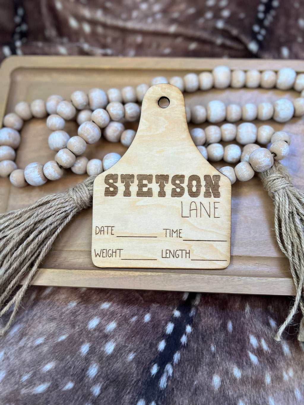 Personalized Western Baby Birth Announcement Sign handmade by Ranch Haus Creations