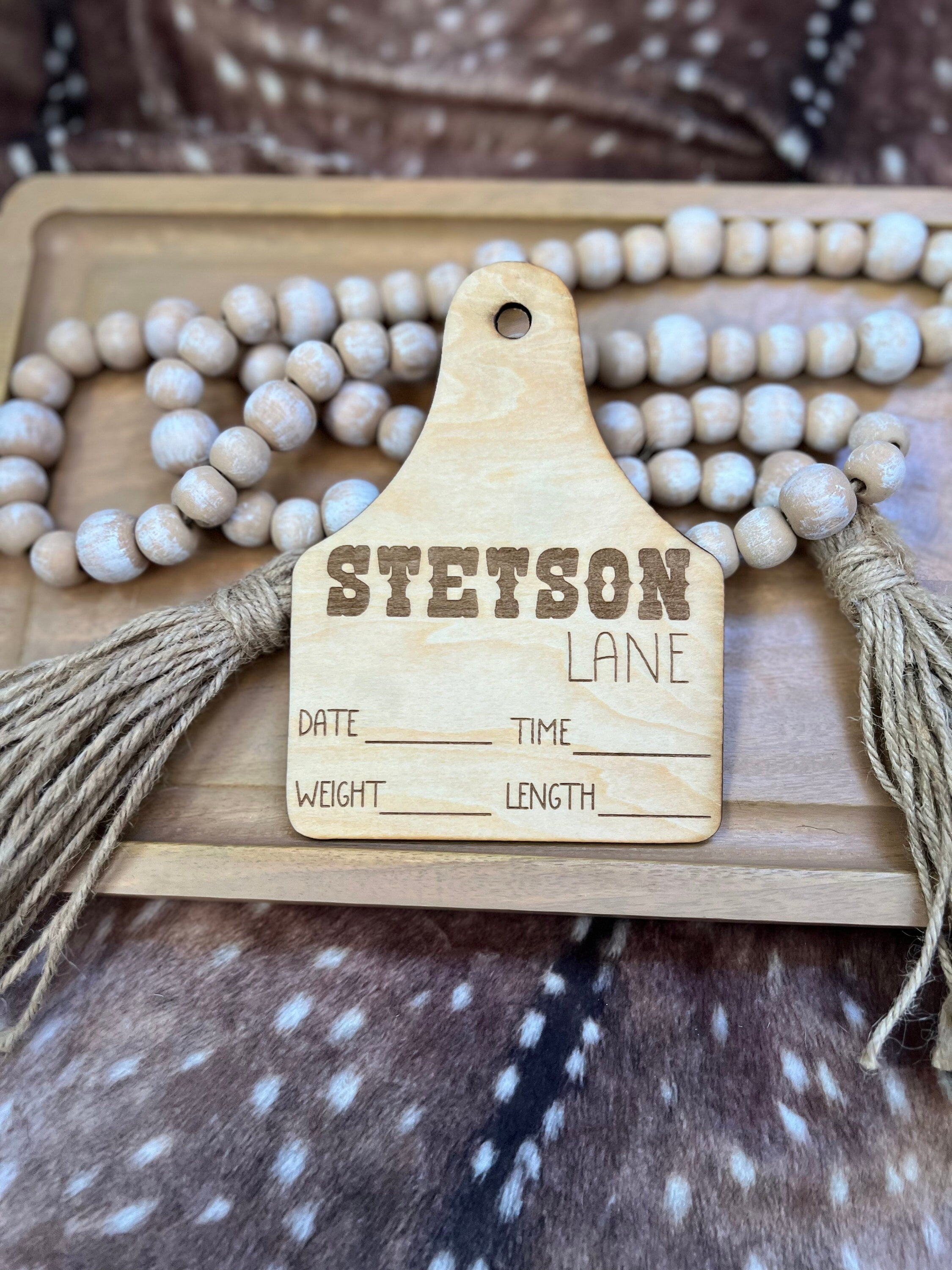 Personalized Western Baby Birth Announcement Sign handmade by Ranch Haus Creations