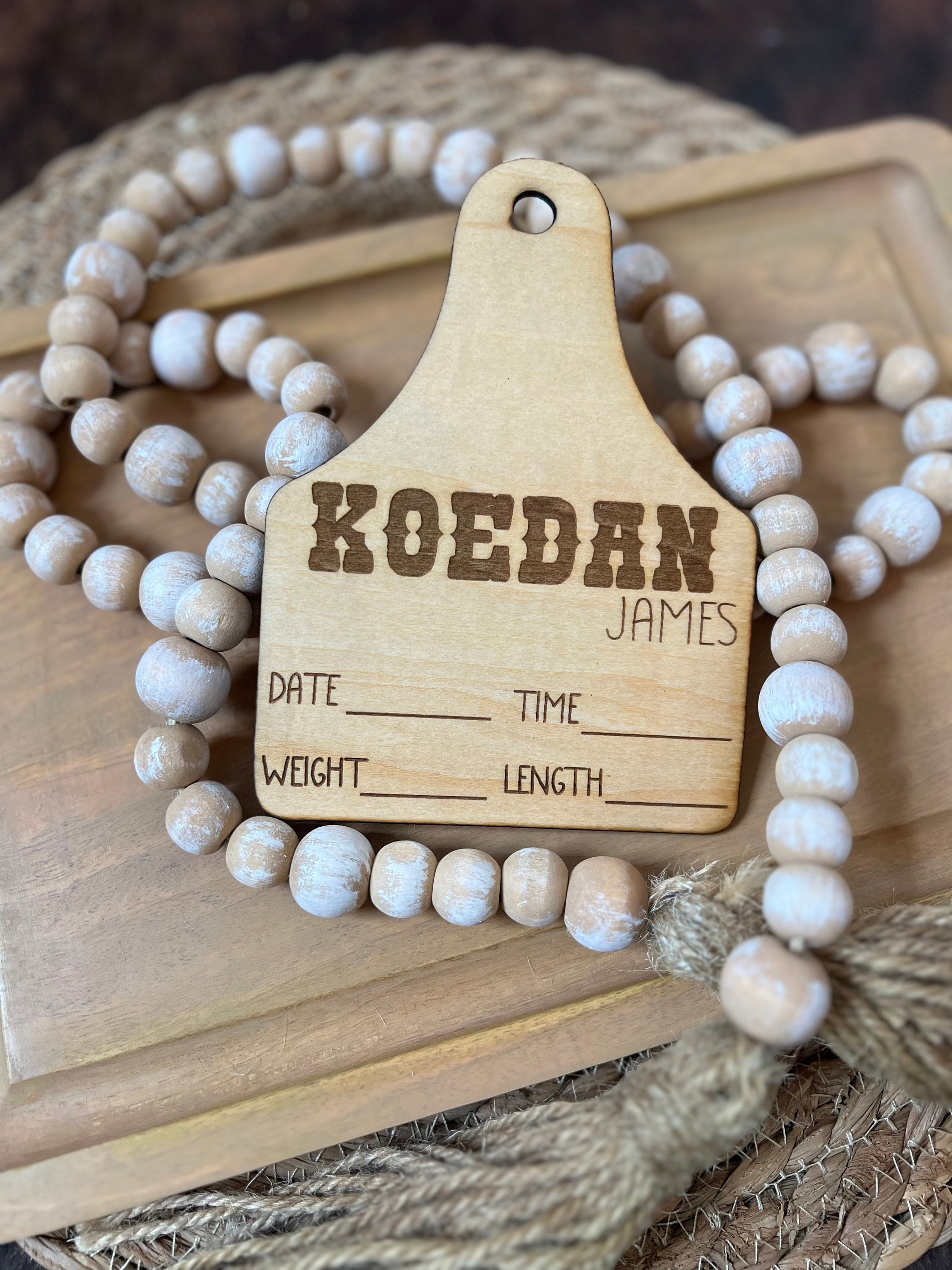 Personalized Western Baby Birth Announcement Sign handmade by Ranch Haus Creations
