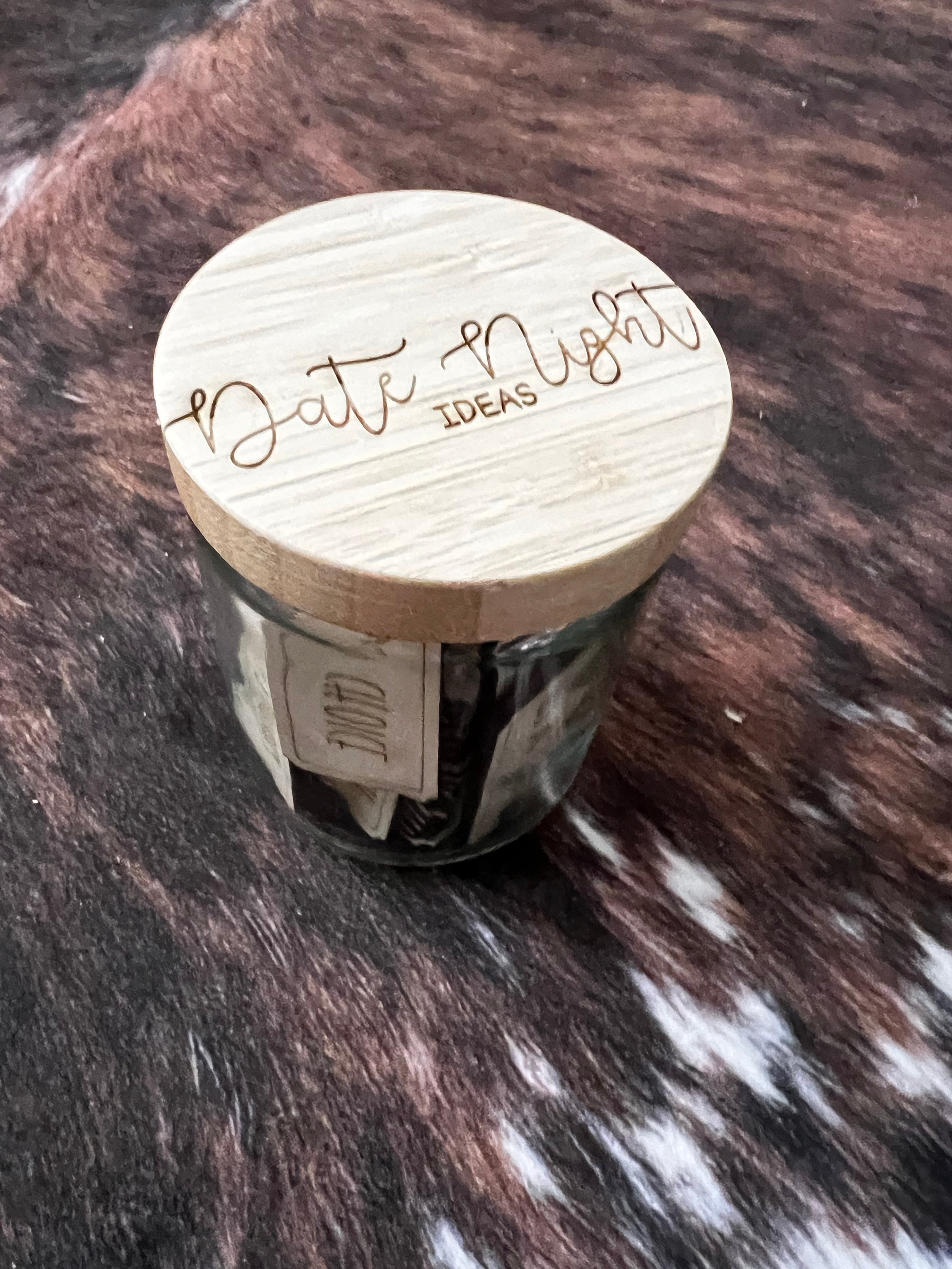 Date Night Idea Jar: 35 Wood Token Romantic Couple Gift handmade by Ranch Haus Creations
