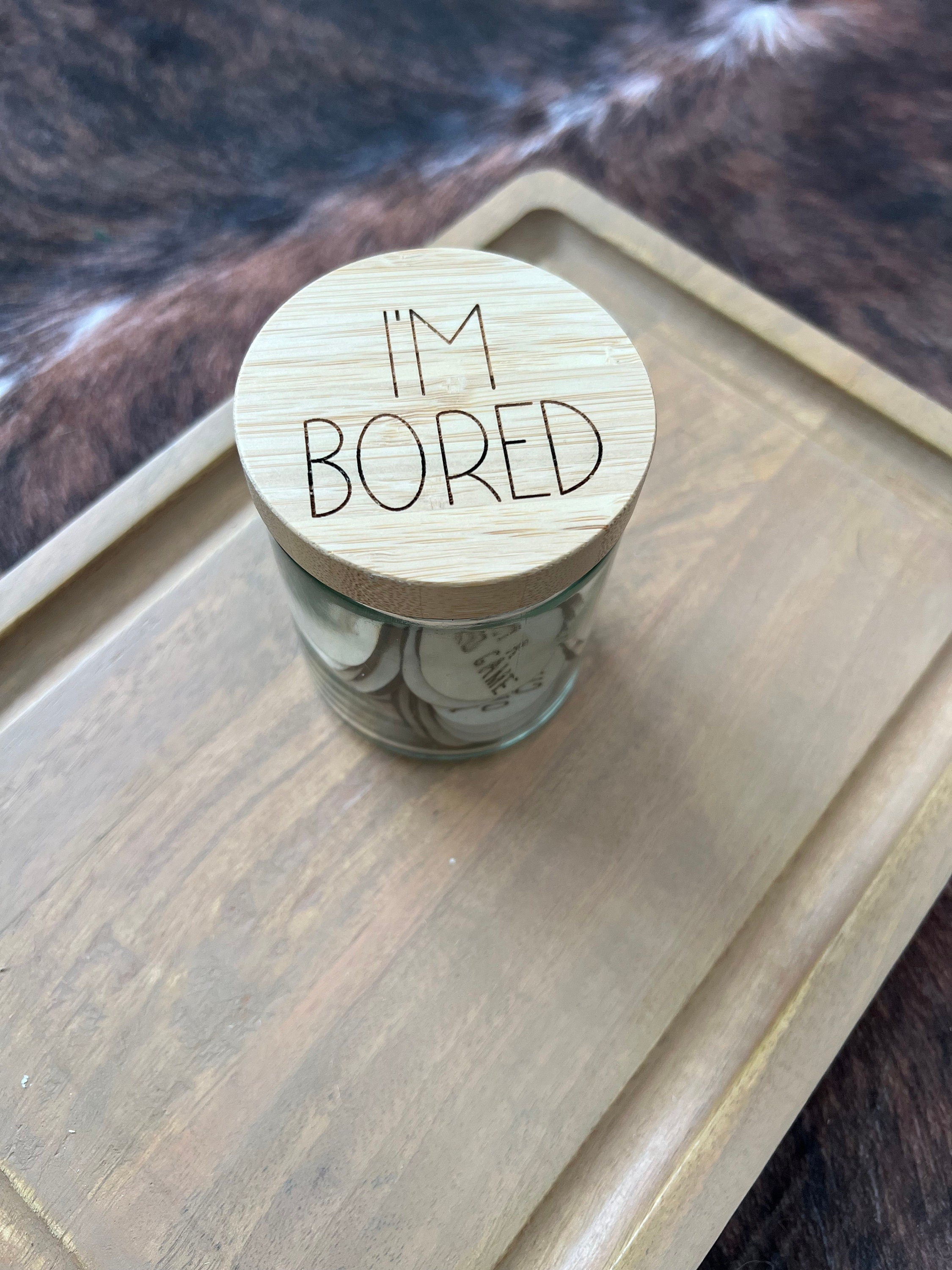 I'm Bored Idea Jar handmade by Ranch Haus Creations
