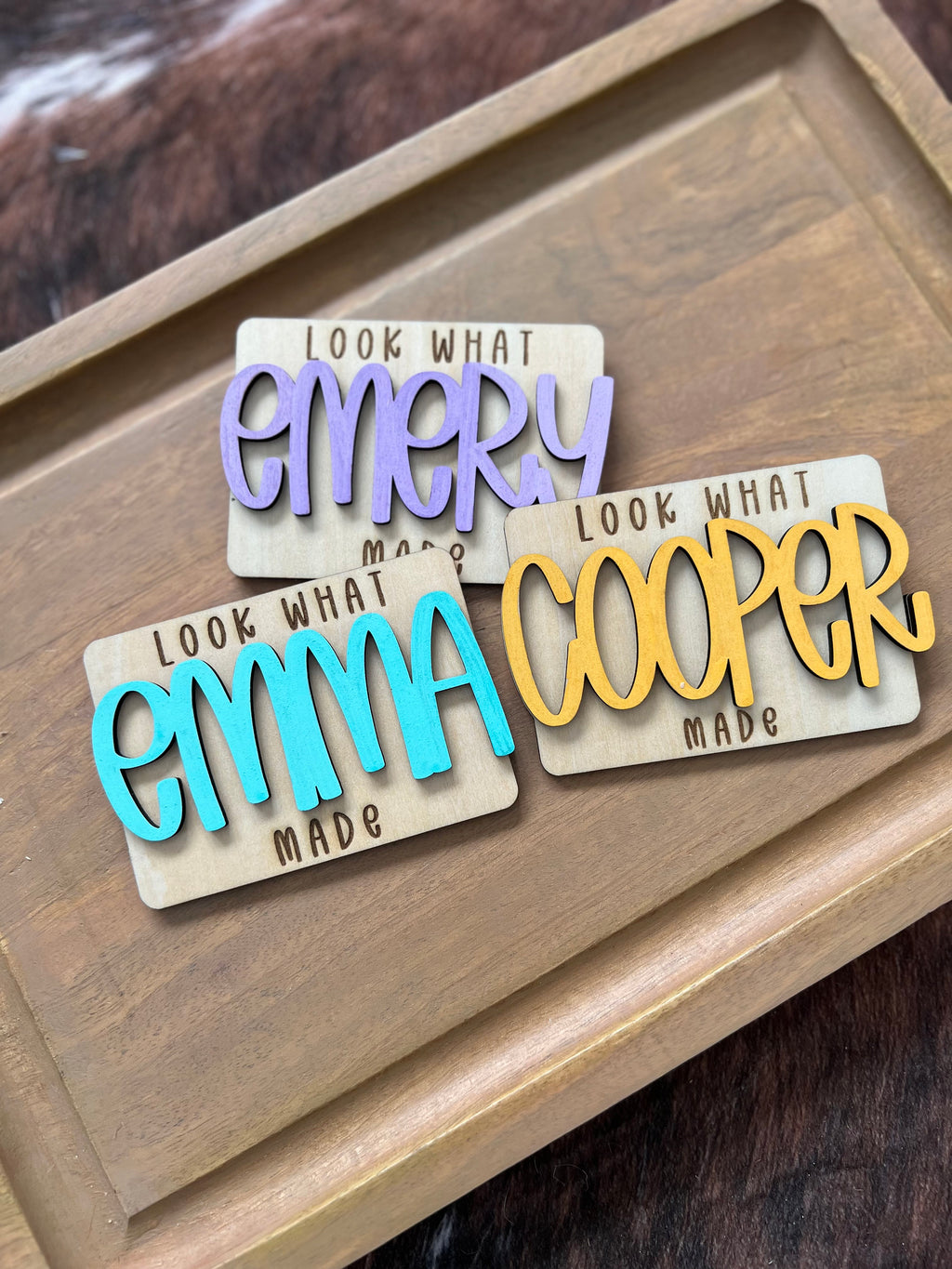 Personalized Kids Artwork Magnet: "Look What [Name] Made" Display handmade by Ranch Haus Creations
