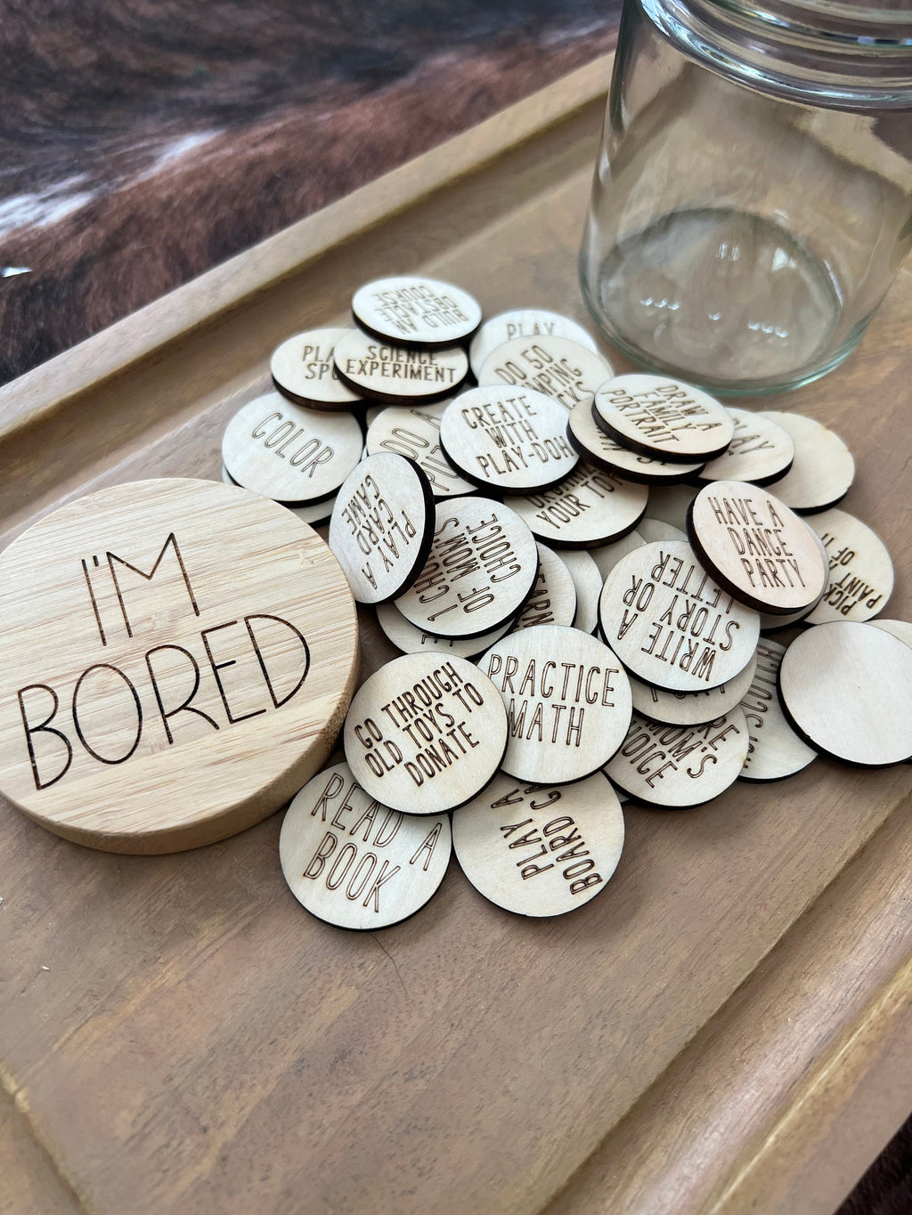 I'm Bored Idea Jar handmade by Ranch Haus Creations