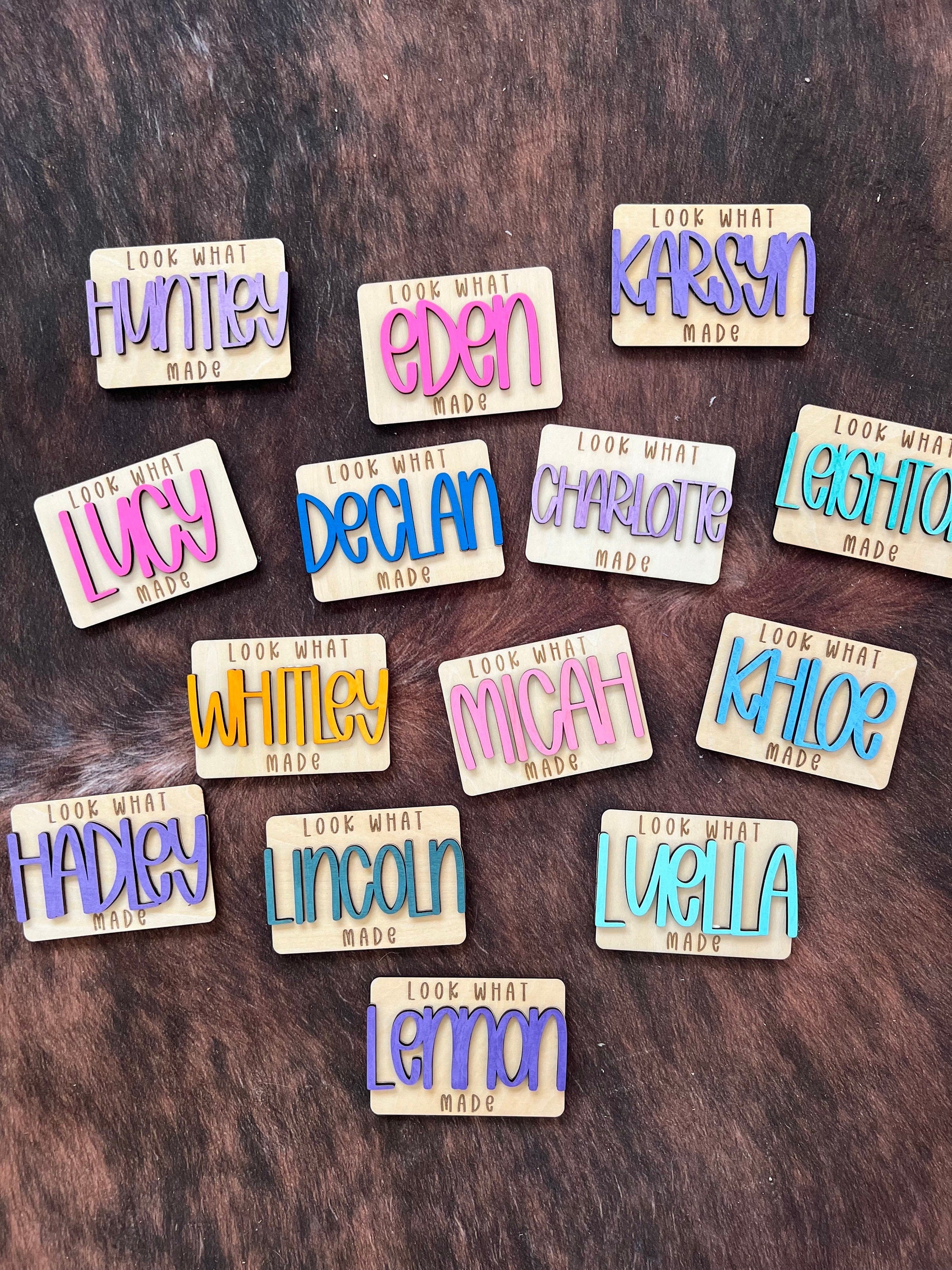 Personalized Kids Artwork Magnet: "Look What [Name] Made" Display handmade by Ranch Haus Creations