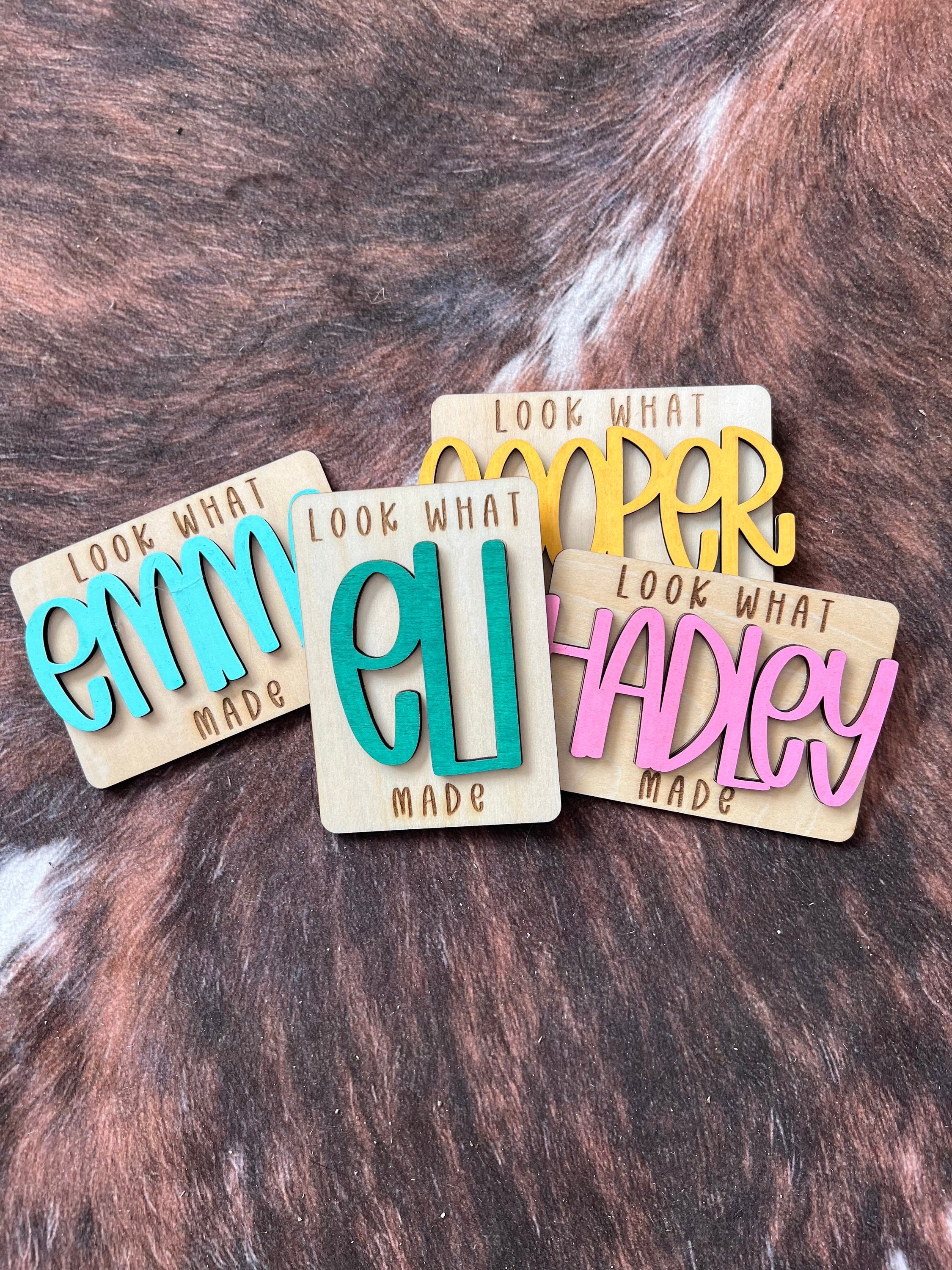 Personalized Kids Artwork Magnet: "Look What [Name] Made" Display handmade by Ranch Haus Creations