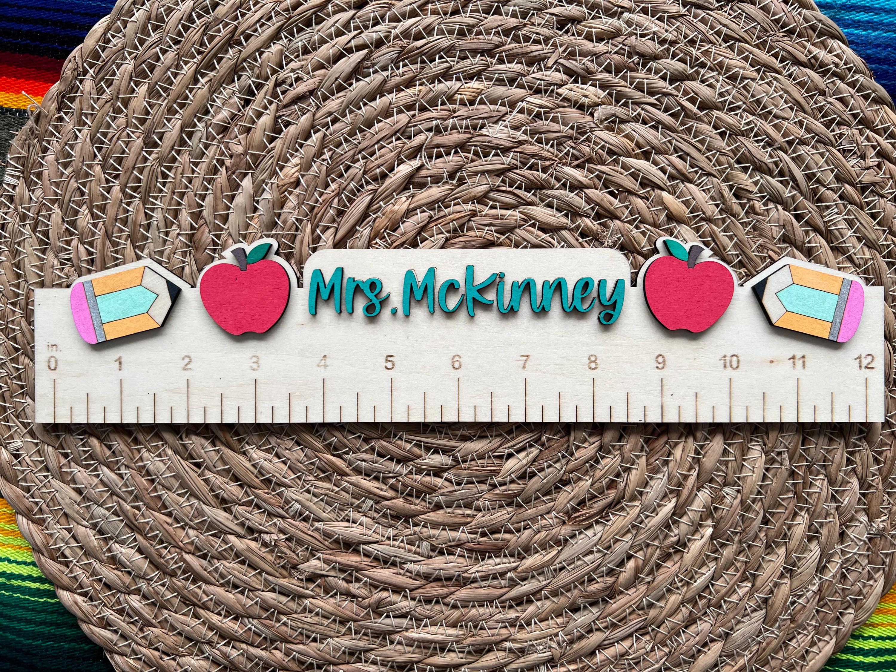 Personalized Wooden Ruler: Teacher Appreciation Gift handmade by Ranch Haus Creations