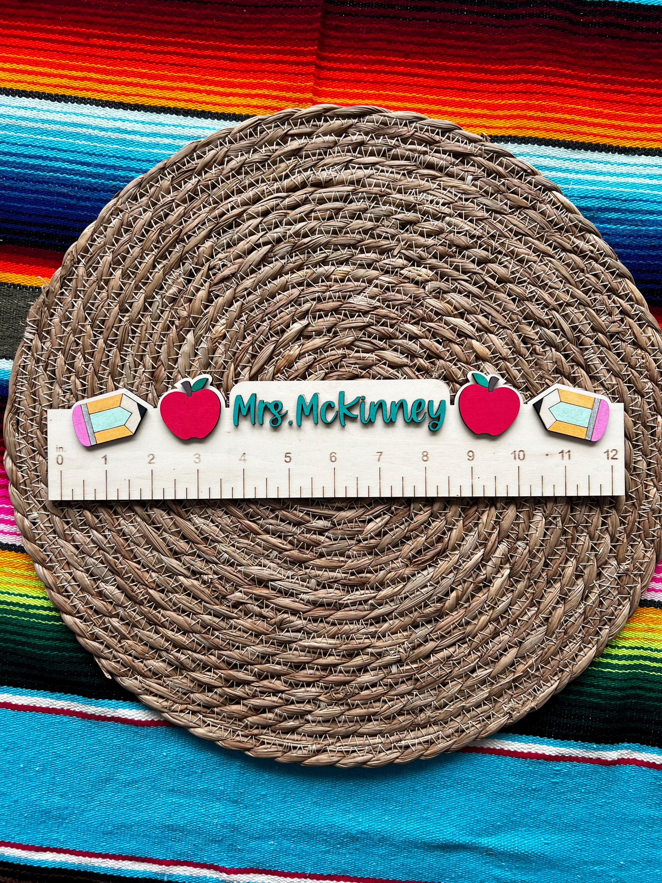 Personalized Wooden Ruler: Teacher Appreciation Gift handmade by Ranch Haus Creations