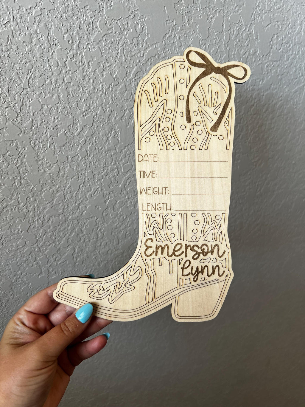 Western Baby Name Sign: Engraved Birth Stats handmade by Ranch Haus Creations