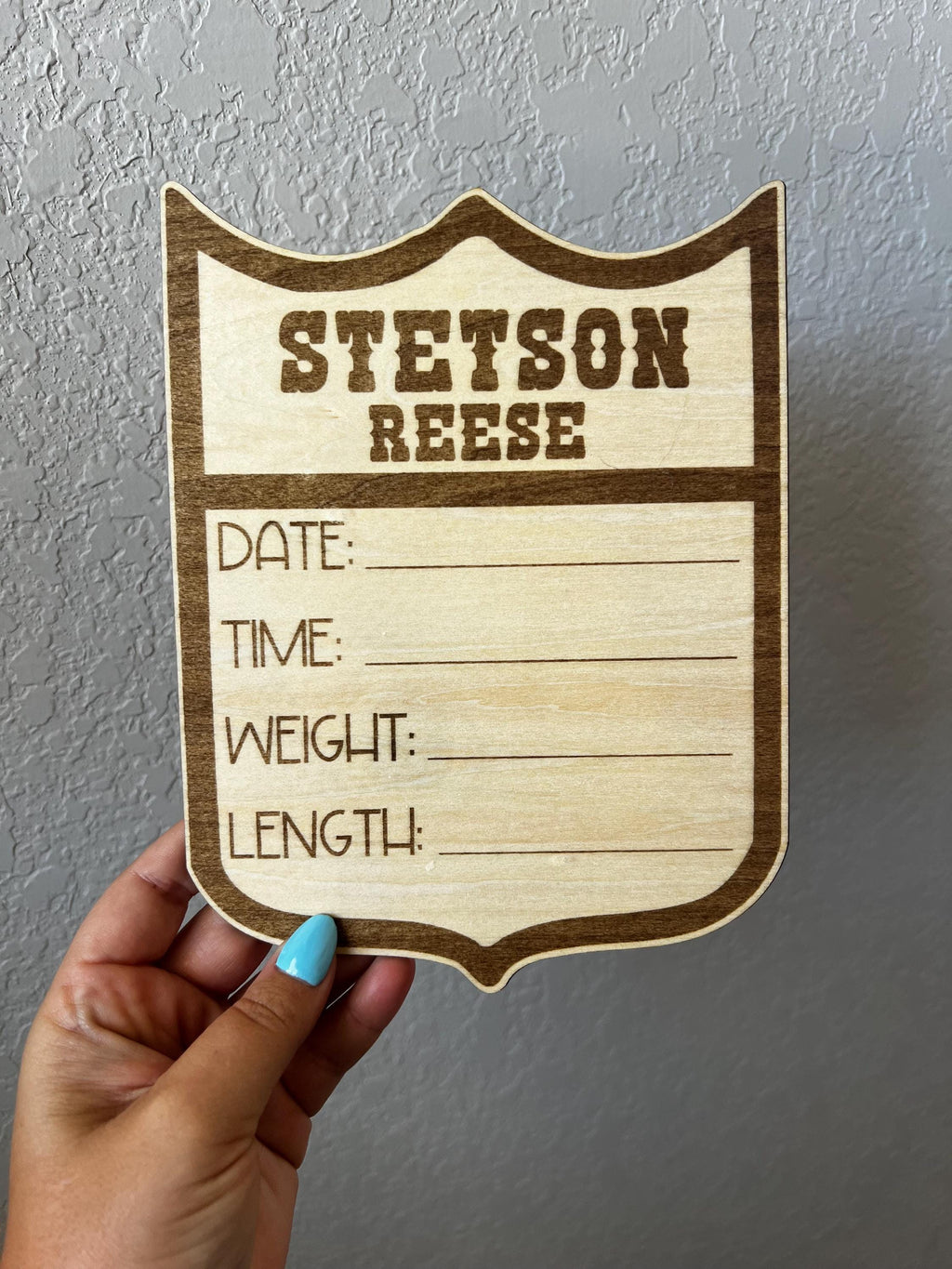 Personalized Birth Announcement Sign handmade by Ranch Haus Creations