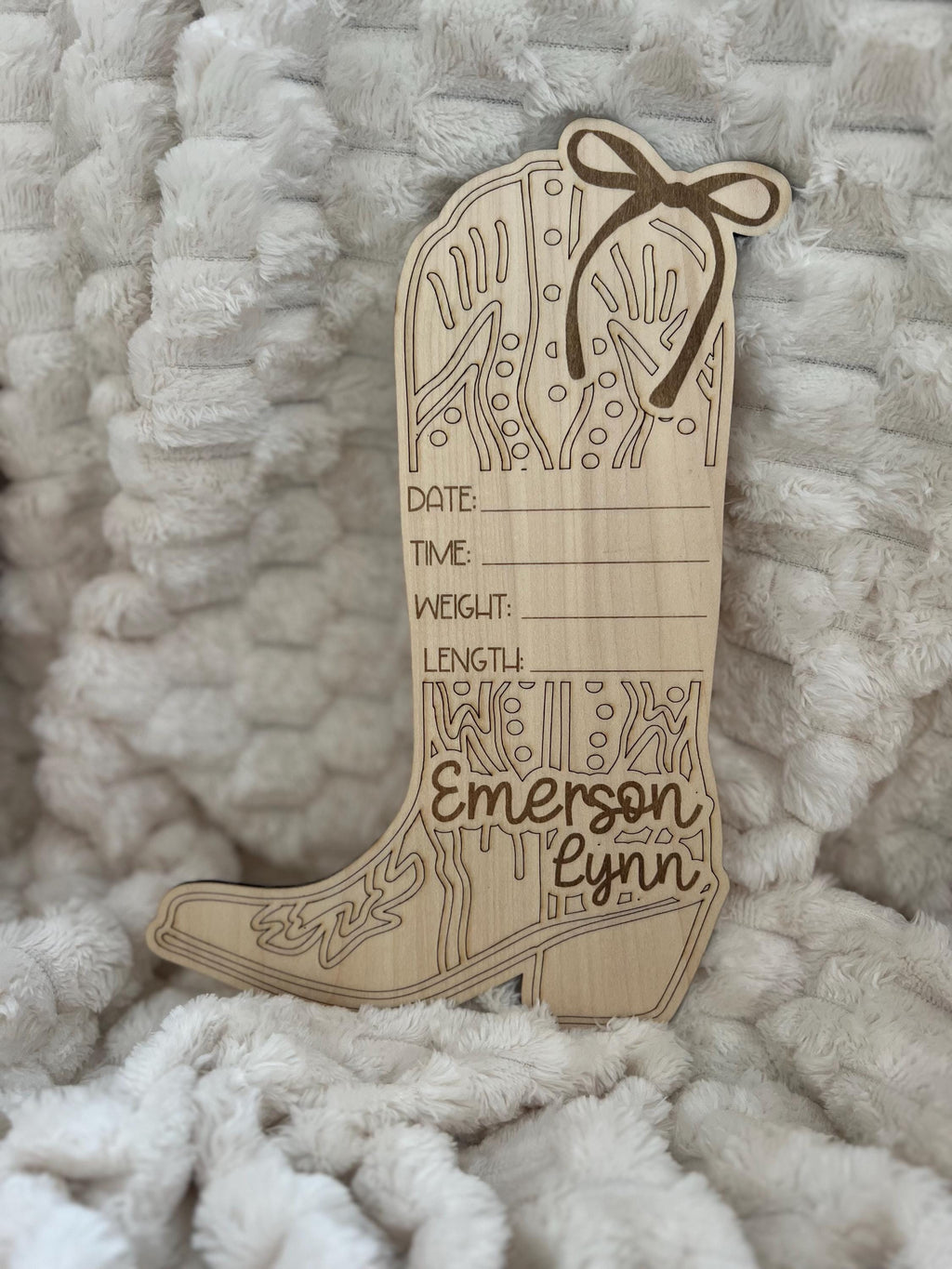 Western Baby Name Sign: Engraved Birth Stats handmade by Ranch Haus Creations