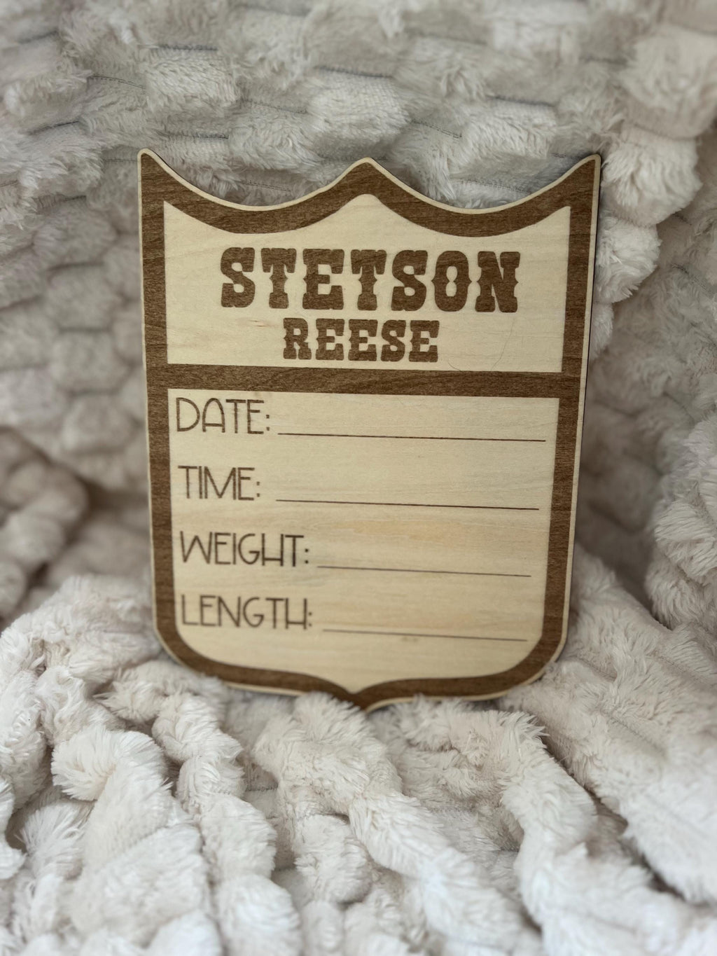 Personalized Birth Announcement Sign handmade by Ranch Haus Creations