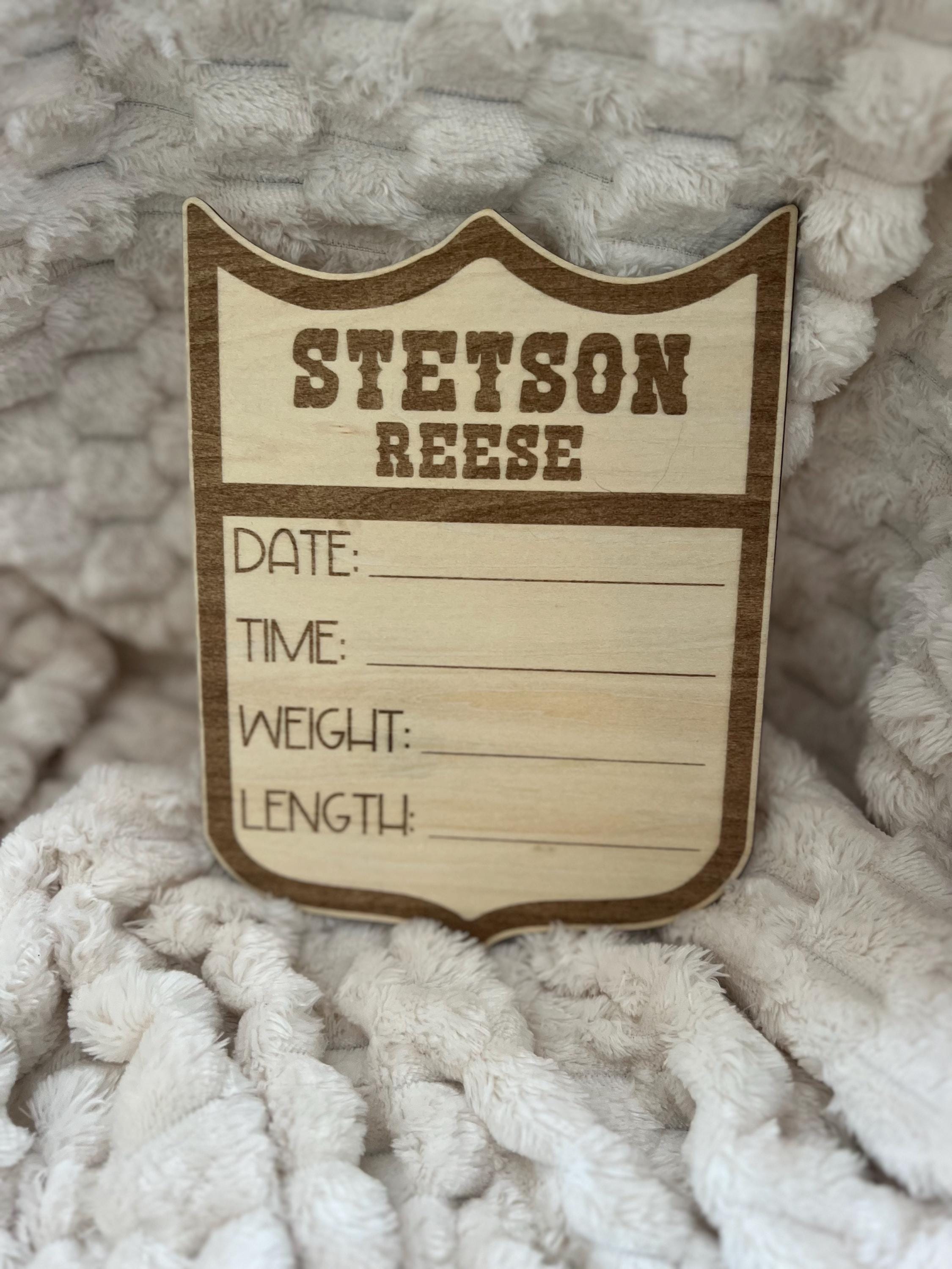 Personalized Birth Announcement Sign handmade by Ranch Haus Creations