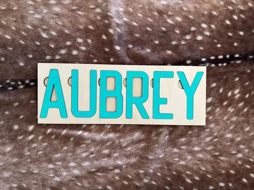 Personalized Name Puzzle handmade by Ranch Haus Creations