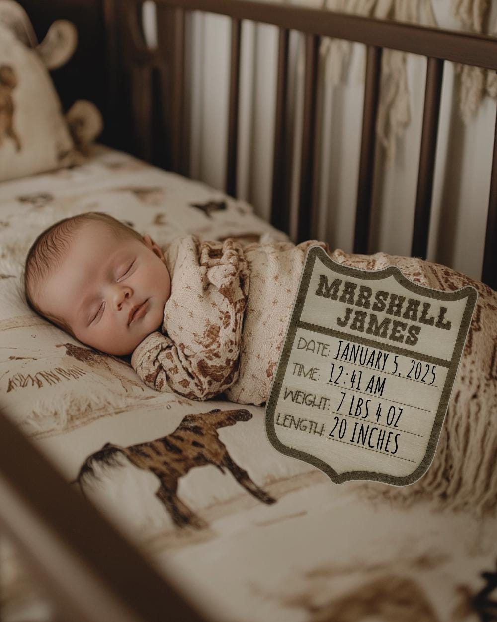 Personalized Birth Announcement Sign handmade by Ranch Haus Creations