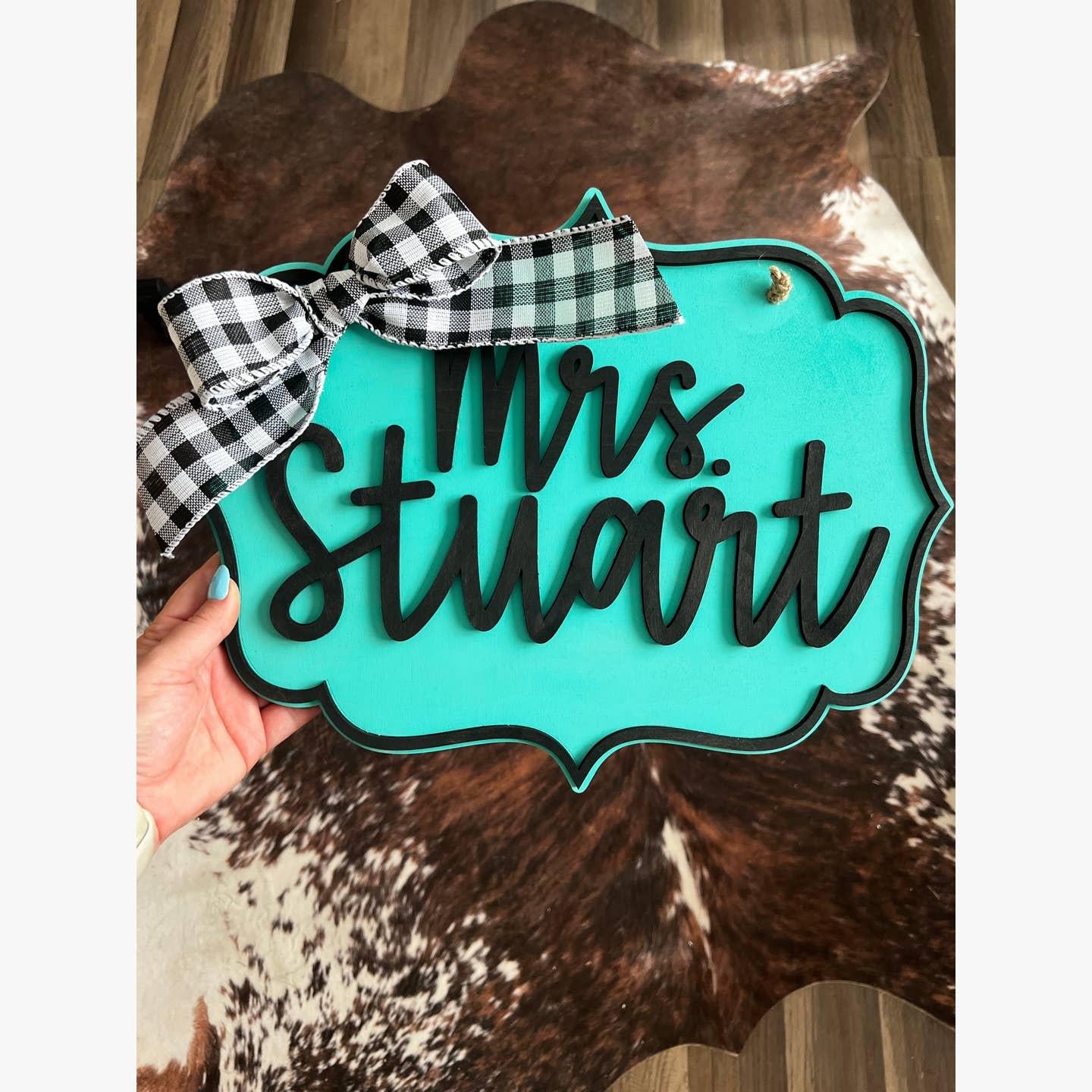 Personalized Classroom Door Sign handmade by Ranch Haus Creations