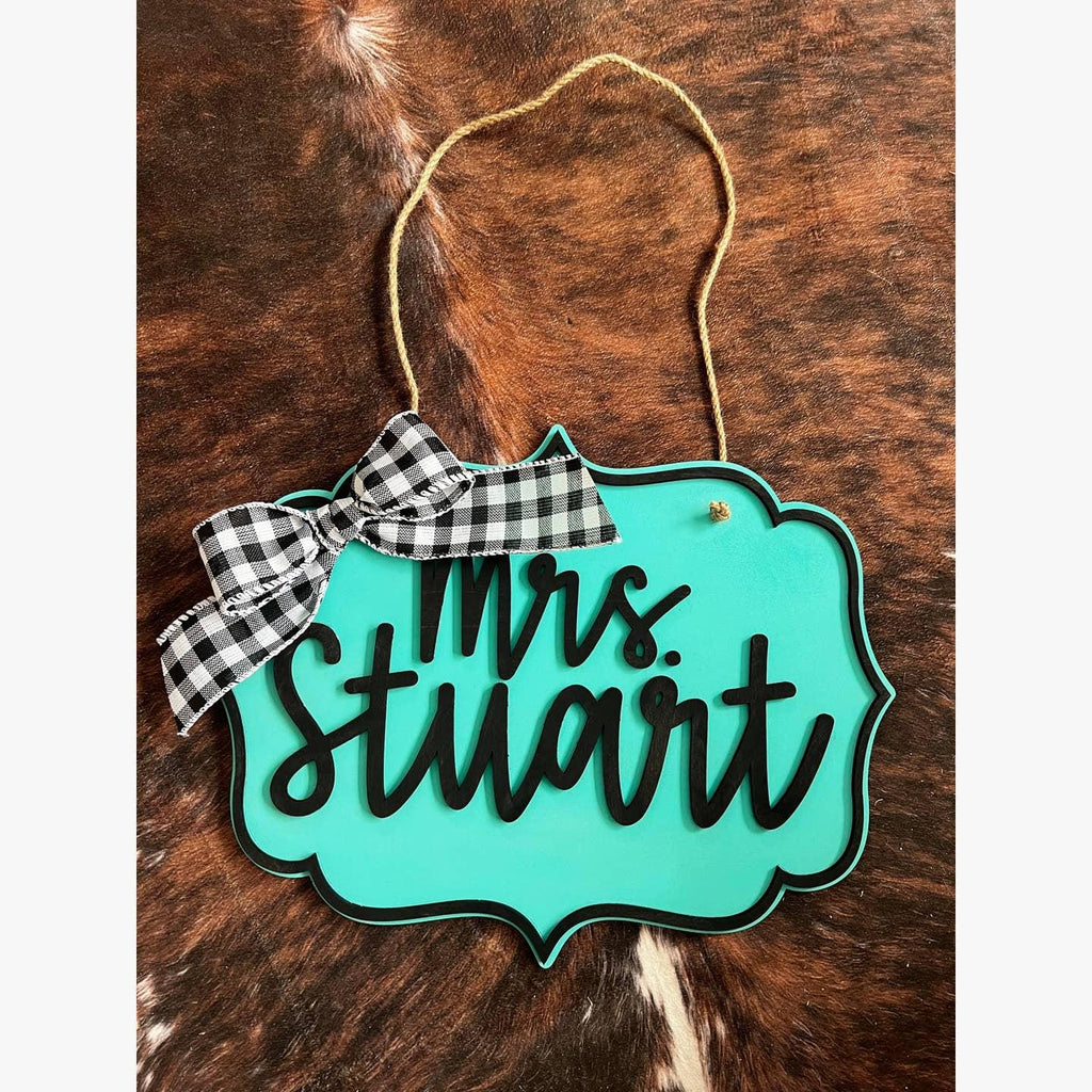 Personalized Classroom Door Sign handmade by Ranch Haus Creations