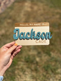 Personalized Wood Baby Name Sign: Laser Engraved Nursery Decor handmade by Ranch Haus Creations