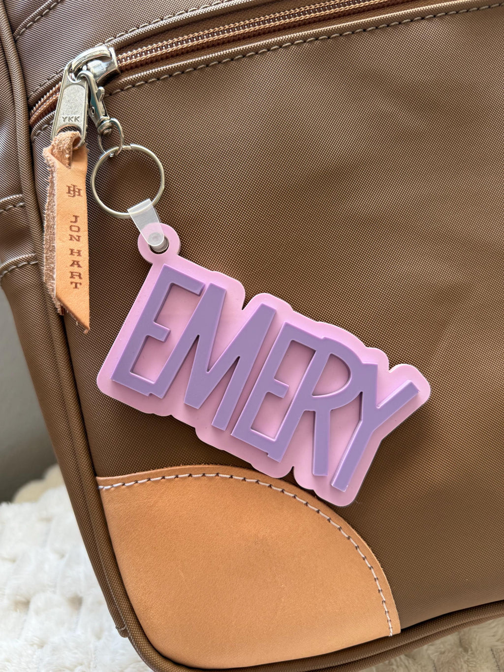 Personalized Acrylic Name Keychain: Custom Backpack Tag handmade by Ranch Haus Creations
