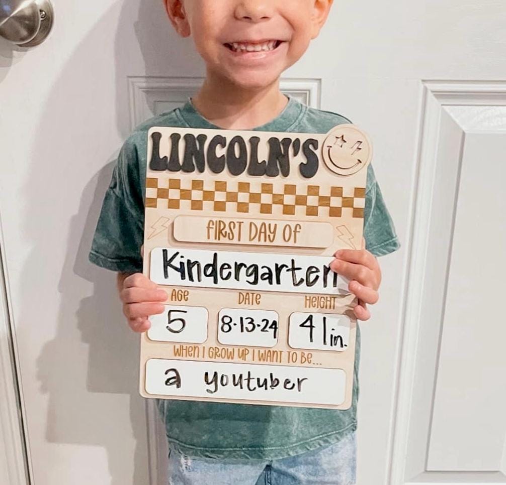Personalized First Day of School Sign handmade by Ranch Haus Creations