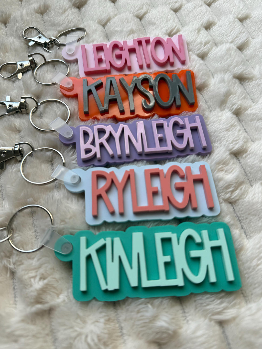 Personalized Acrylic Name Keychain: Custom Backpack Tag handmade by Ranch Haus Creations