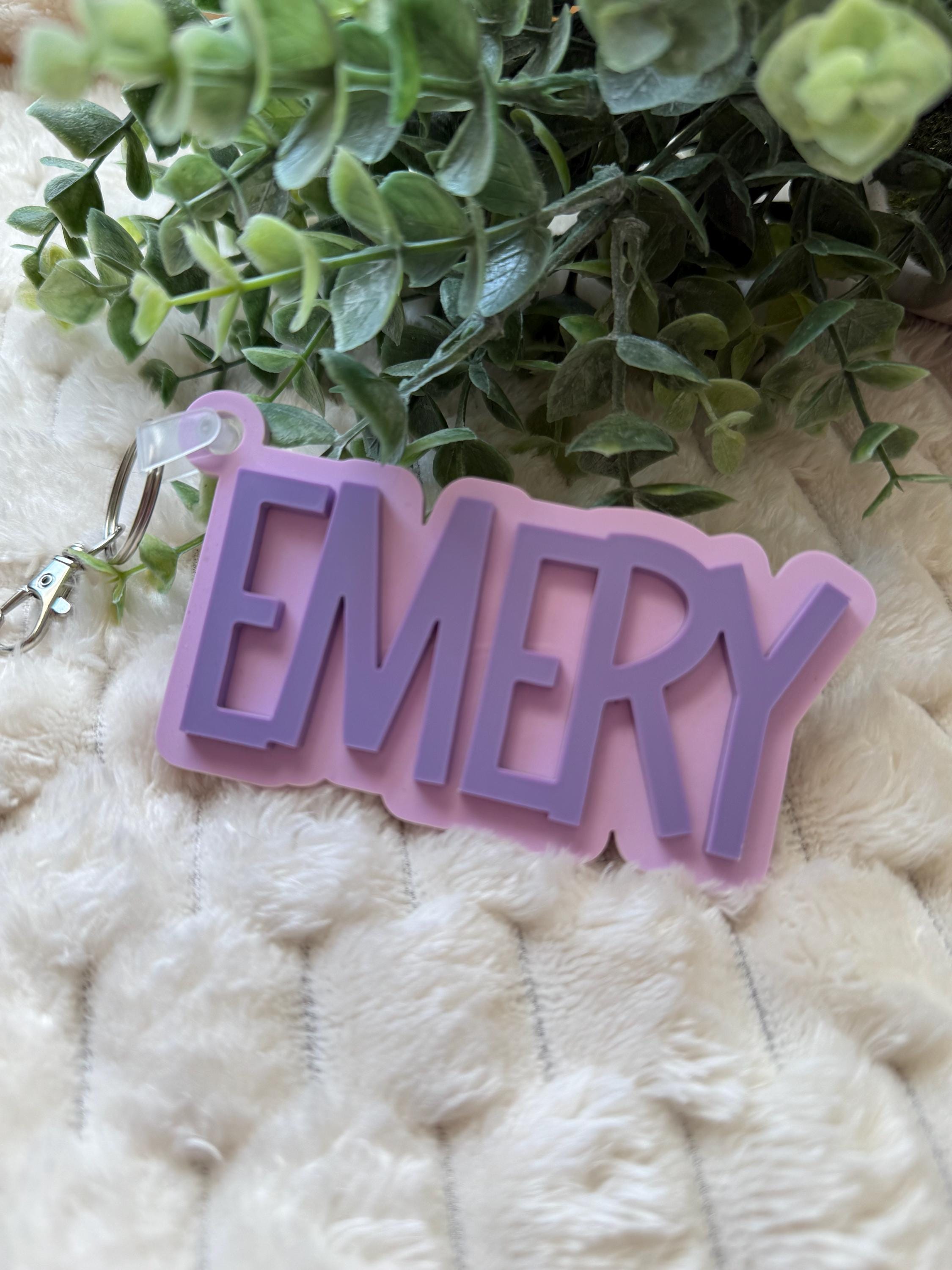 Personalized Acrylic Name Keychain: Custom Backpack Tag handmade by Ranch Haus Creations