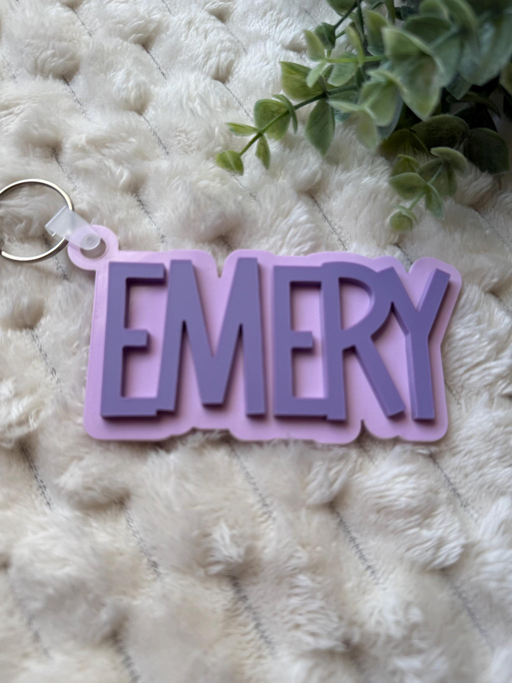Personalized Acrylic Name Keychain: Custom Backpack Tag handmade by Ranch Haus Creations