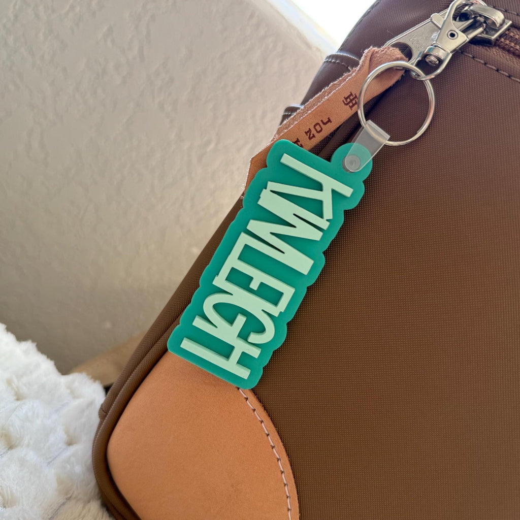 Personalized Acrylic Name Keychain: Custom Backpack Tag handmade by Ranch Haus Creations