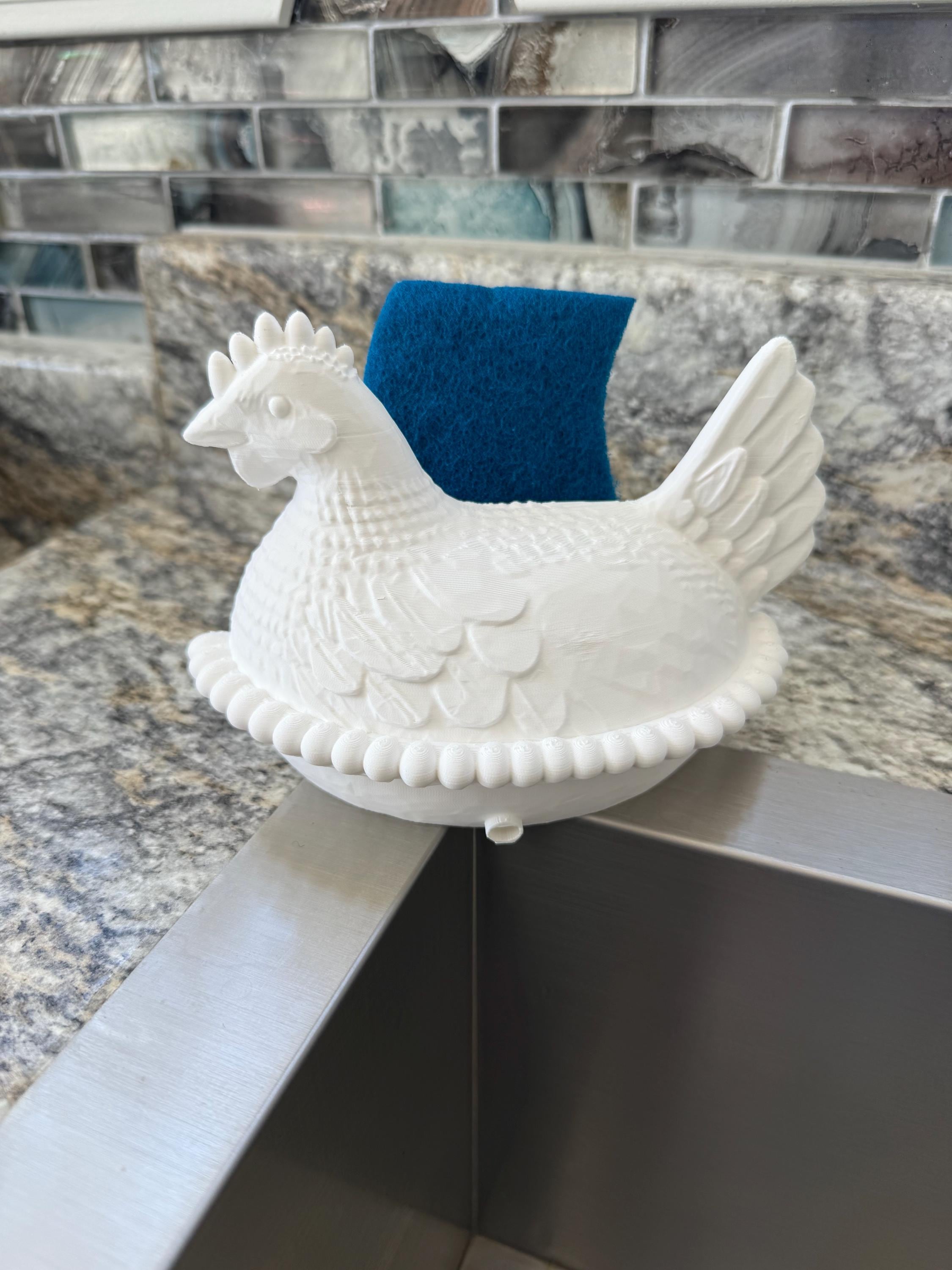 Hen on a Nest Sponge Holder handmade by Ranch Haus Creations