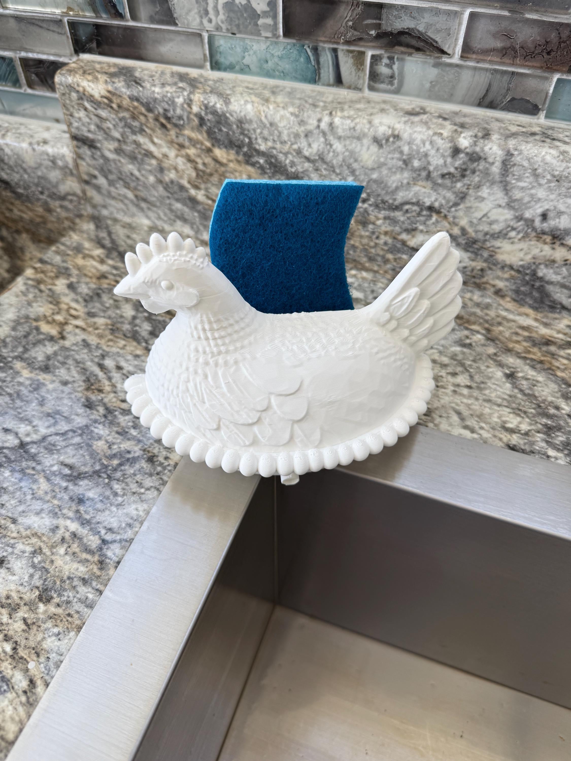 Hen on a Nest Sponge Holder handmade by Ranch Haus Creations