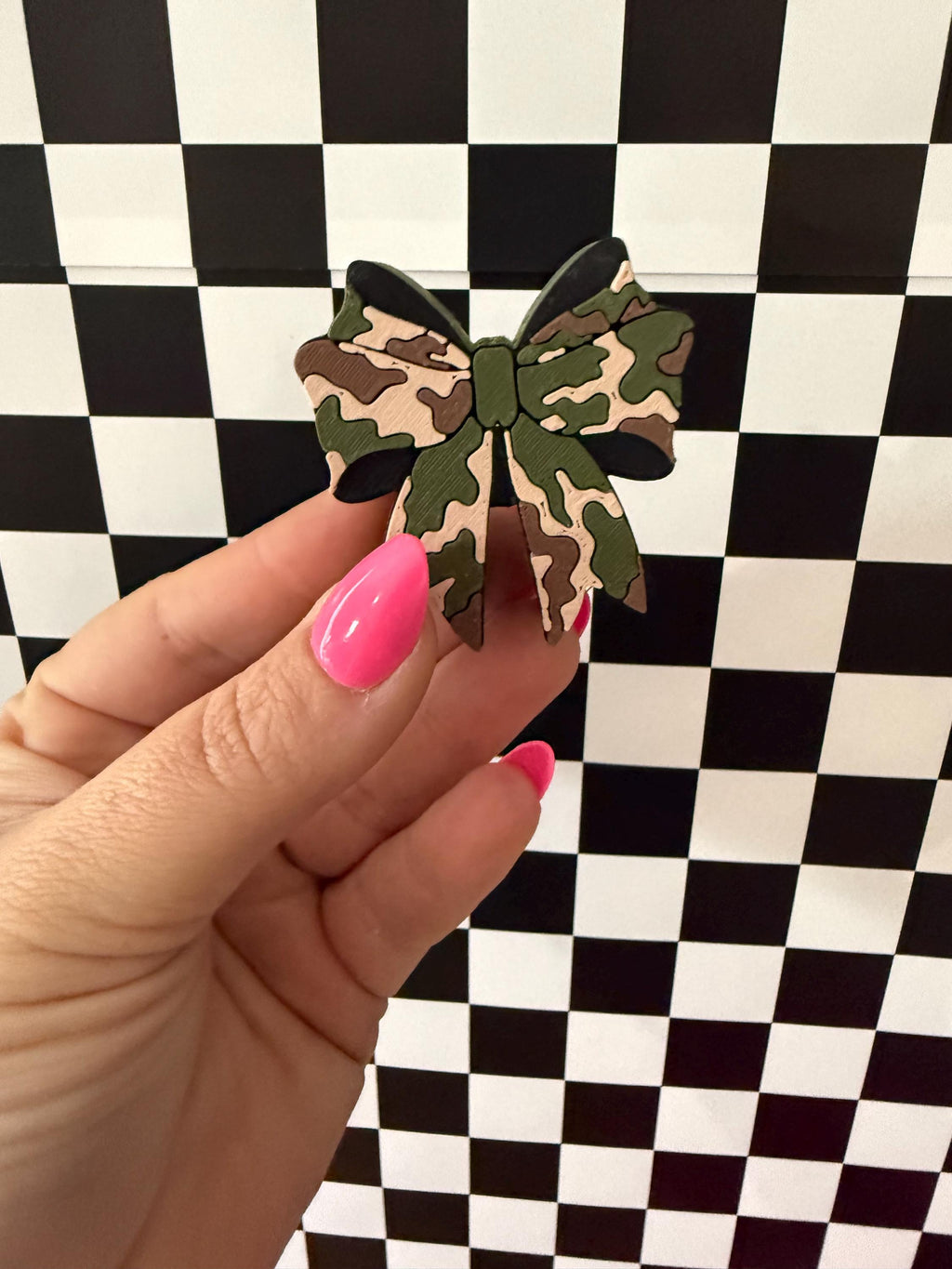 Camo Bow Straw Topper handmade by Ranch Haus Creations