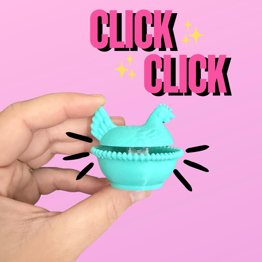Hen on a Nest Clicker handmade by Ranch Haus Creations