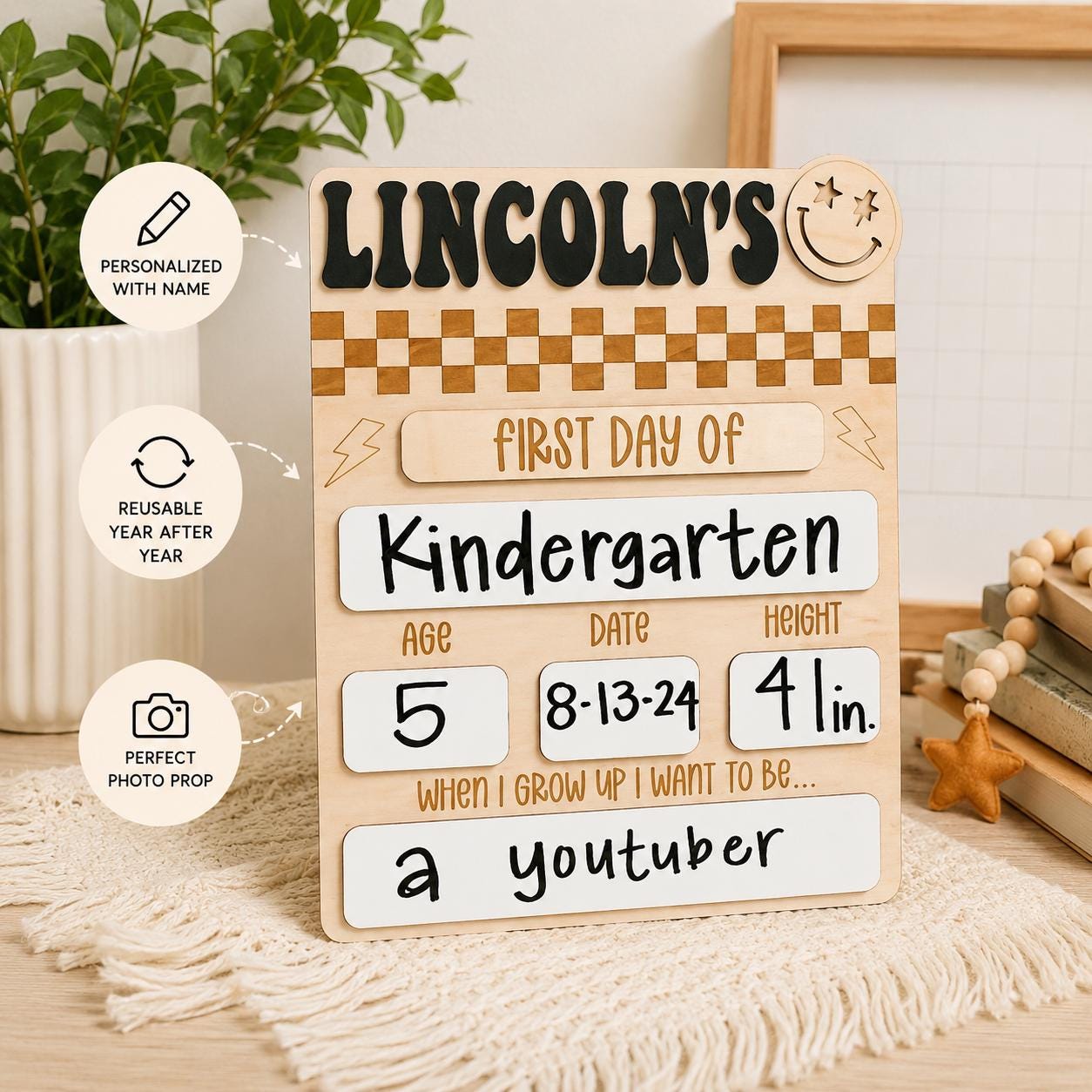 Personalized First Day of School Sign handmade by Ranch Haus Creations