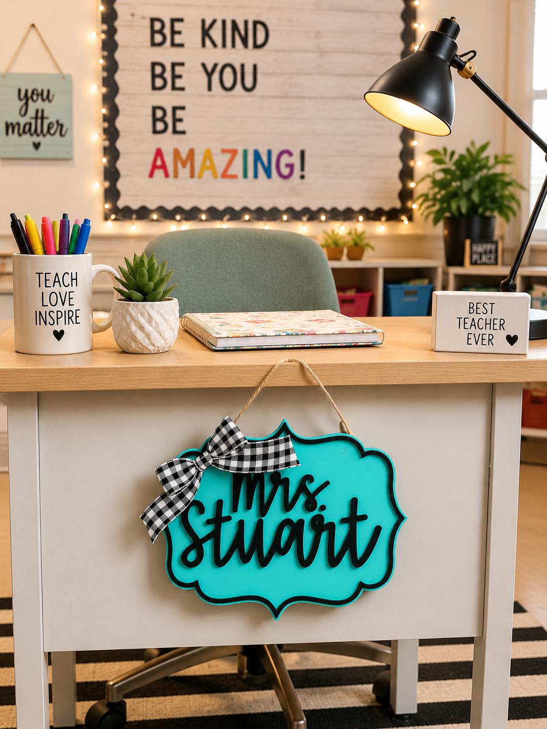 Personalized Classroom Door Sign handmade by Ranch Haus Creations