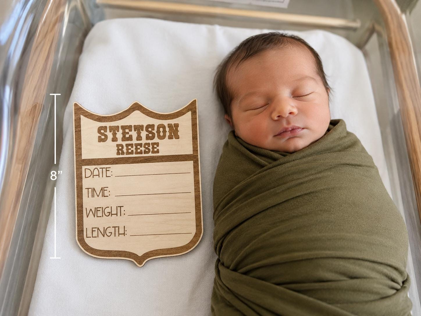 Personalized Birth Announcement Sign handmade by Ranch Haus Creations