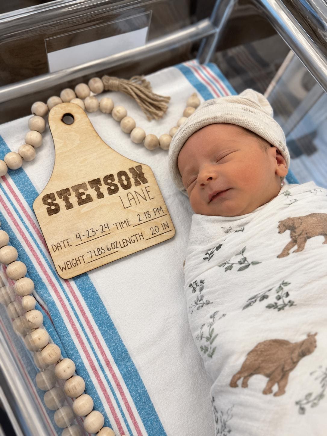 Personalized Western Baby Birth Announcement Sign handmade by Ranch Haus Creations