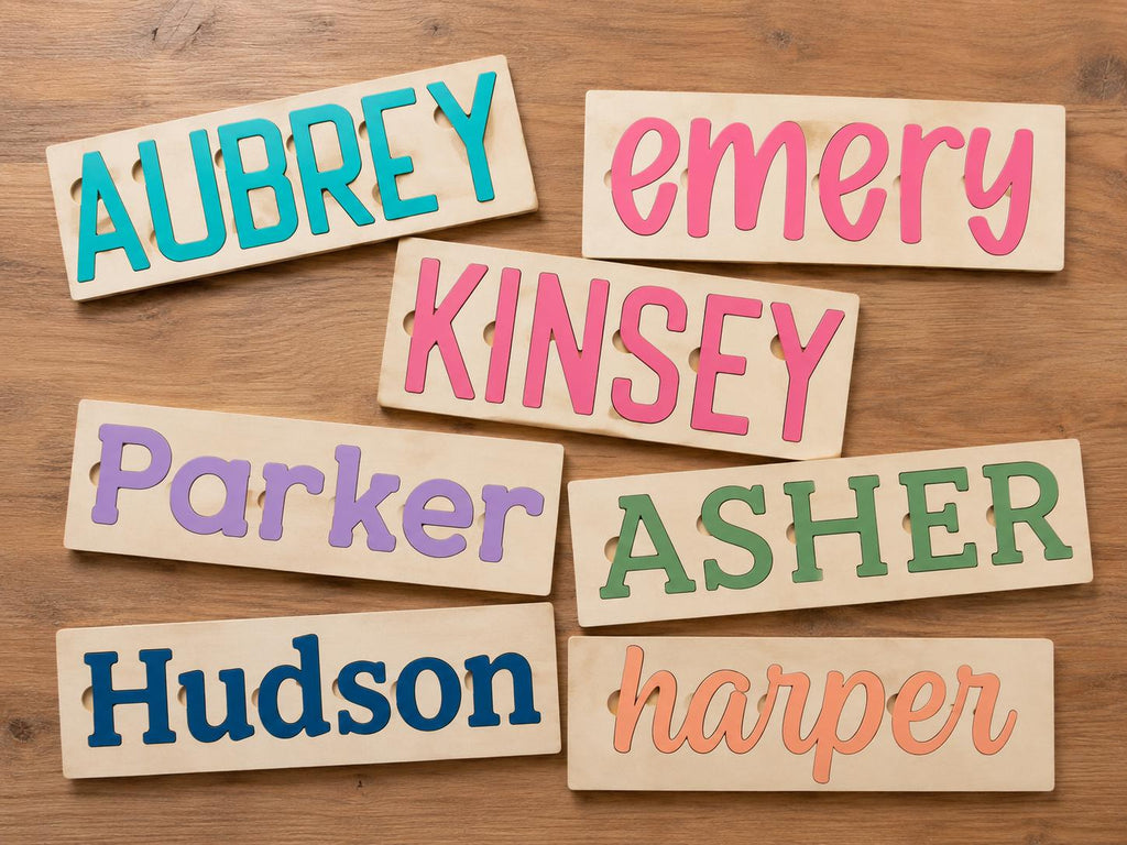 Personalized Name Puzzle handmade by Ranch Haus Creations