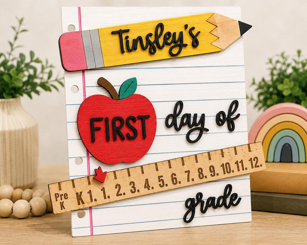 Personalized First and Last Day of School Sign handmade by Ranch Haus Creations