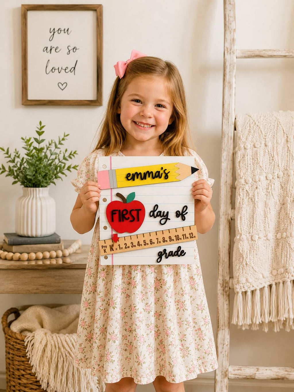 Personalized First and Last Day of School Sign handmade by Ranch Haus Creations