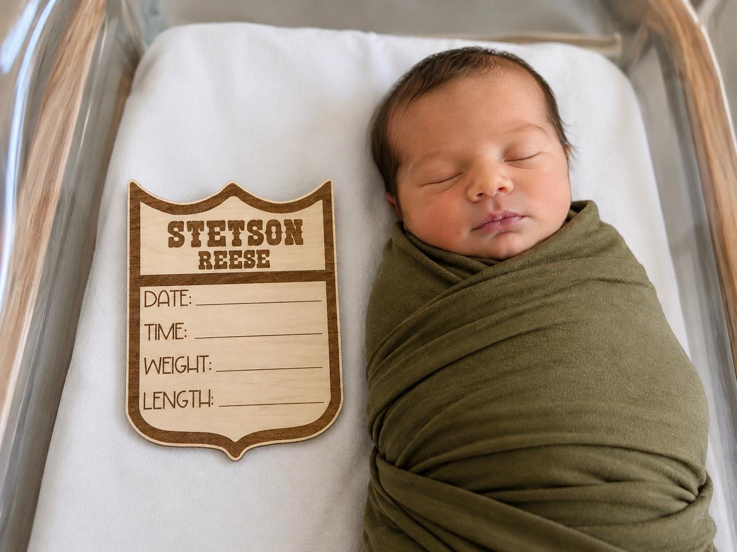 Personalized Birth Announcement Sign handmade by Ranch Haus Creations
