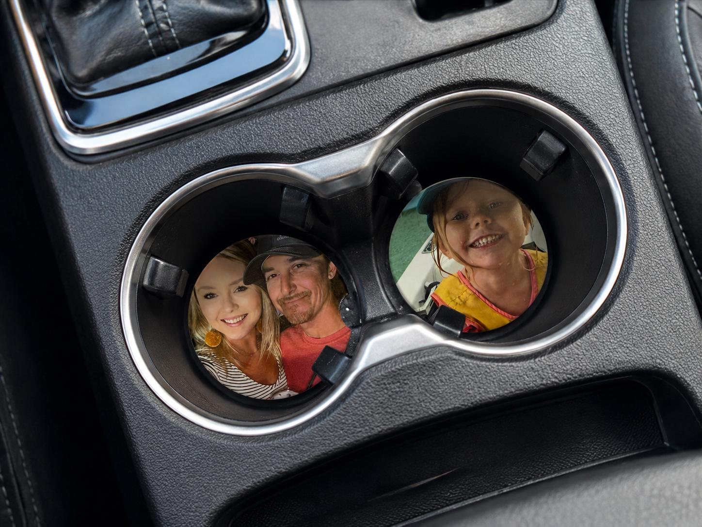 Custom Photo Car Coasters handmade by Ranch Haus Creations