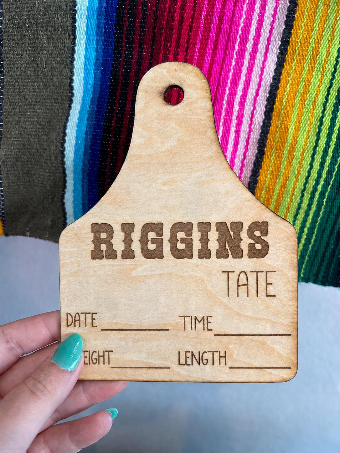 Personalized Western Baby Birth Announcement Sign handmade by Ranch Haus Creations