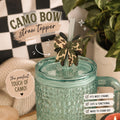 Camo Bow Straw Topper handmade by Ranch Haus Creations