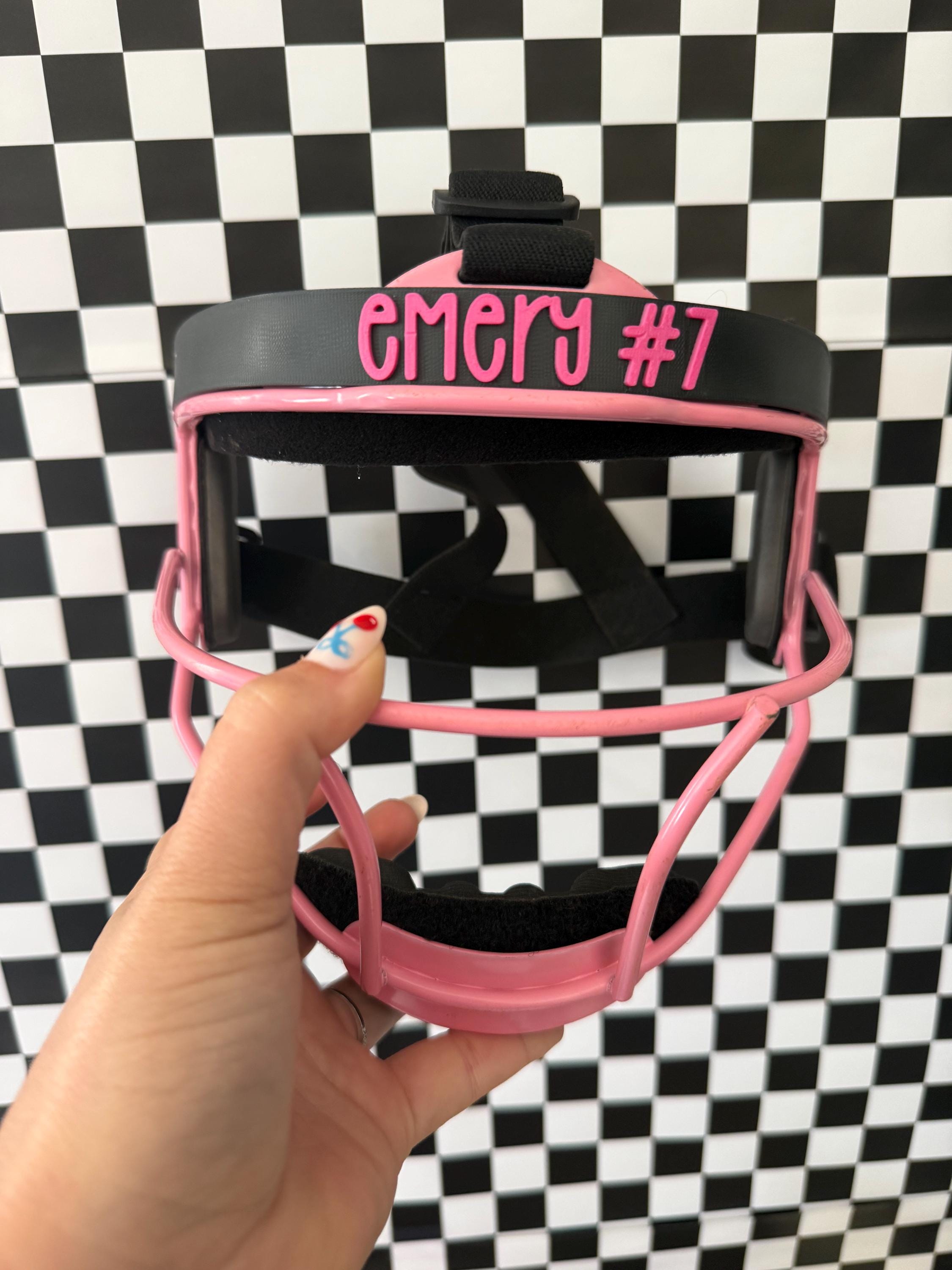 Personalized Softball Fielding Mask Name Plate handmade by Ranch Haus Creations